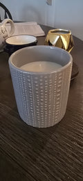 Grey tall candle